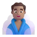 Man in steamy room: medium skin tone 3D animated emoji