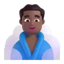 Man in steamy room: medium-dark skin tone 3D animated emoji