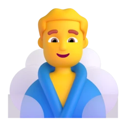 Man in steamy room animated emoji