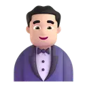 Man in tuxedo: light skin tone 3D animated emoji