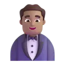 Man in tuxedo: medium skin tone 3D animated emoji
