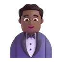 Man in tuxedo: medium-dark skin tone 3D animated emoji