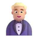 Man in tuxedo: medium-light skin tone 3D animated emoji