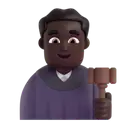 Man judge: dark skin tone 3D animated emoji