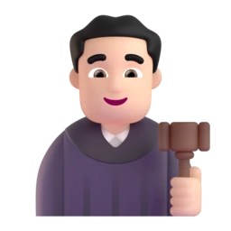 Man judge: light skin tone animated emoji