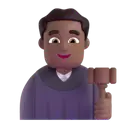Man judge: medium-dark skin tone 3D animated emoji