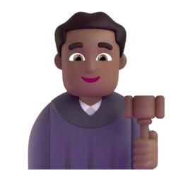 Man judge: medium-dark skin tone animated emoji