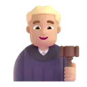 Man judge: medium-light skin tone 3D animated emoji