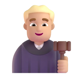 Man judge: medium-light skin tone animated emoji