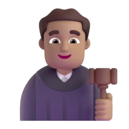 Man judge: medium skin tone animated emoji