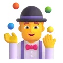 Man juggling 3D animated emoji