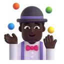 Man juggling: dark skin tone 3D animated emoji