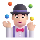 Man juggling: light skin tone 3D animated emoji