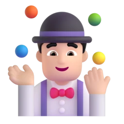 Man juggling: light skin tone animated emoji