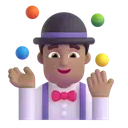 Man juggling: medium skin tone 3D animated emoji