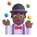 Man juggling: medium-dark skin tone 3D animated emoji