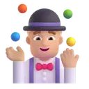 Man juggling: medium-light skin tone 3D animated emoji