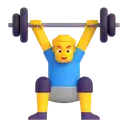Man lifting weights 3D animated emoji