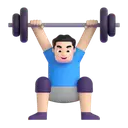 Man lifting weights: light skin tone 3D animated emoji
