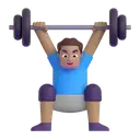 Man lifting weights: medium skin tone 3D animated emoji