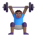 Man lifting weights: medium-dark skin tone 3D animated emoji