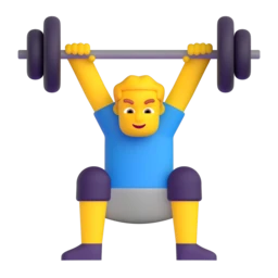 Man lifting weights animated emoji