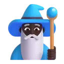 Man mage: dark skin tone 3D animated emoji