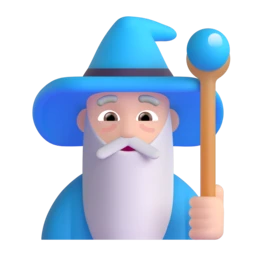 Man mage: light skin tone animated emoji