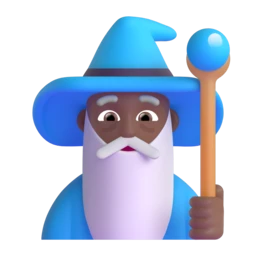 Man mage: medium-dark skin tone animated emoji