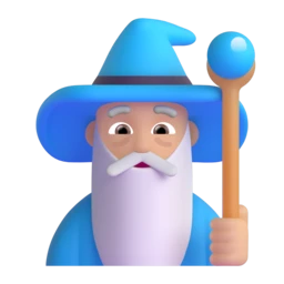 Man mage: medium-light skin tone animated emoji