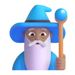 Man mage: medium skin tone animated emoji