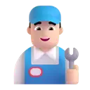 Man mechanic: light skin tone 3D animated emoji