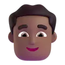 Man: medium-dark skin tone 3D animated emoji