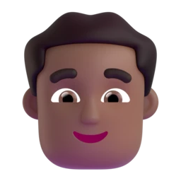 Man: medium-dark skin tone animated emoji