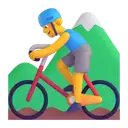 Man mountain biking 3D animated emoji