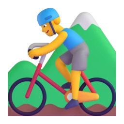 Man mountain biking animated emoji