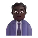 Man office worker: dark skin tone 3D animated emoji