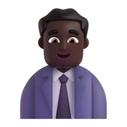 Man office worker: dark skin tone animated emoji