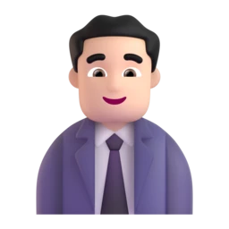 Man office worker: light skin tone animated emoji