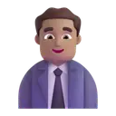 Man office worker: medium skin tone 3D animated emoji