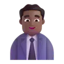 Man office worker: medium-dark skin tone 3D animated emoji