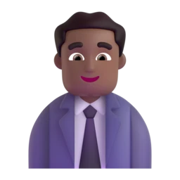 Man office worker: medium-dark skin tone animated emoji