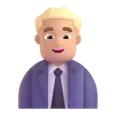 Man office worker: medium-light skin tone 3D animated emoji