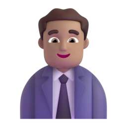 Man office worker: medium skin tone animated emoji