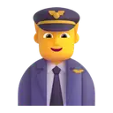 Man pilot 3D animated emoji