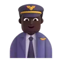 Man pilot: dark skin tone 3D animated emoji