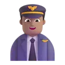 Man pilot: medium skin tone 3D animated emoji