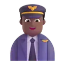 Man pilot: medium-dark skin tone 3D animated emoji
