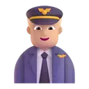 Man pilot: medium-light skin tone 3D animated emoji