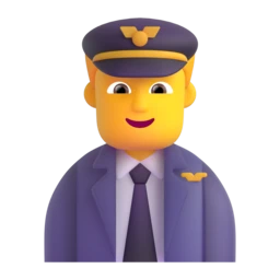 Man pilot animated emoji